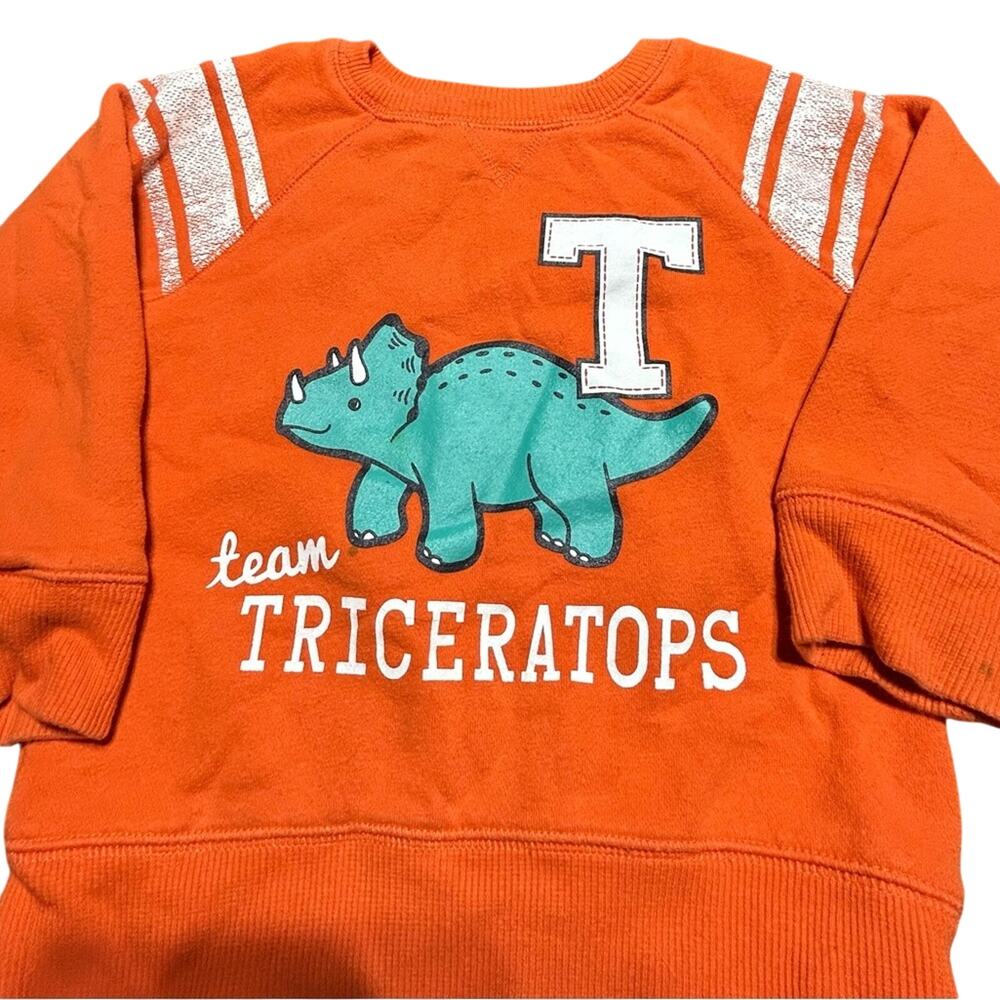 Jumping Beans Orange long sleeve Team triceratops sweatshirt size 2T